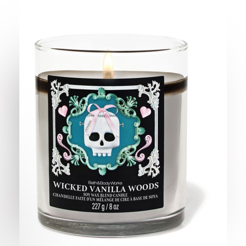 BATH BODY WORKS Wicked Vanilla Woods 1-wick Halloween Candle NEW - Picture 1 of 4